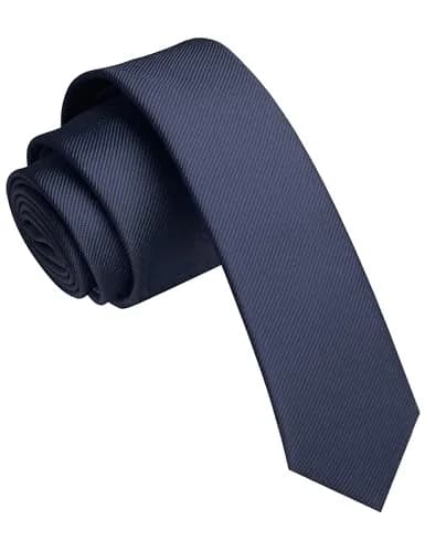 JEMYGINS Navy Silk Skinny Tie 4cm (1.58") | Business Party Dating — Navy