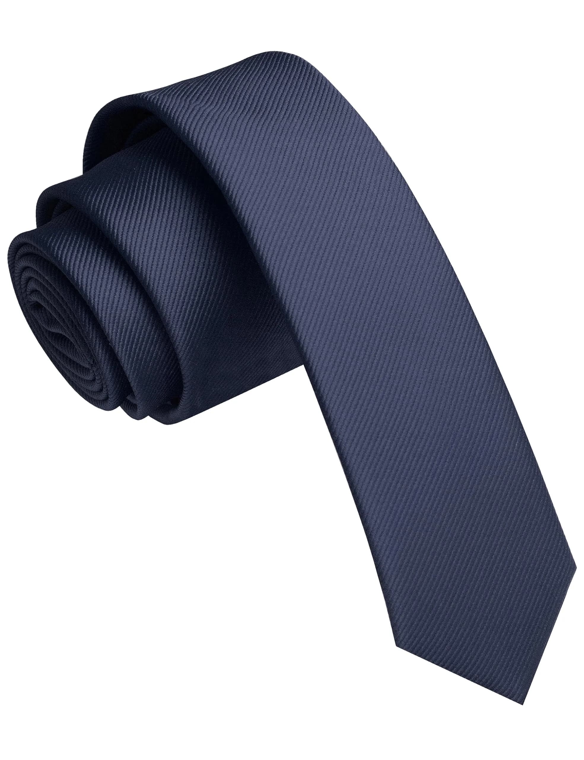 JEMYGINS Navy Silk Skinny Tie 4cm (1.58") | Business Party Dating