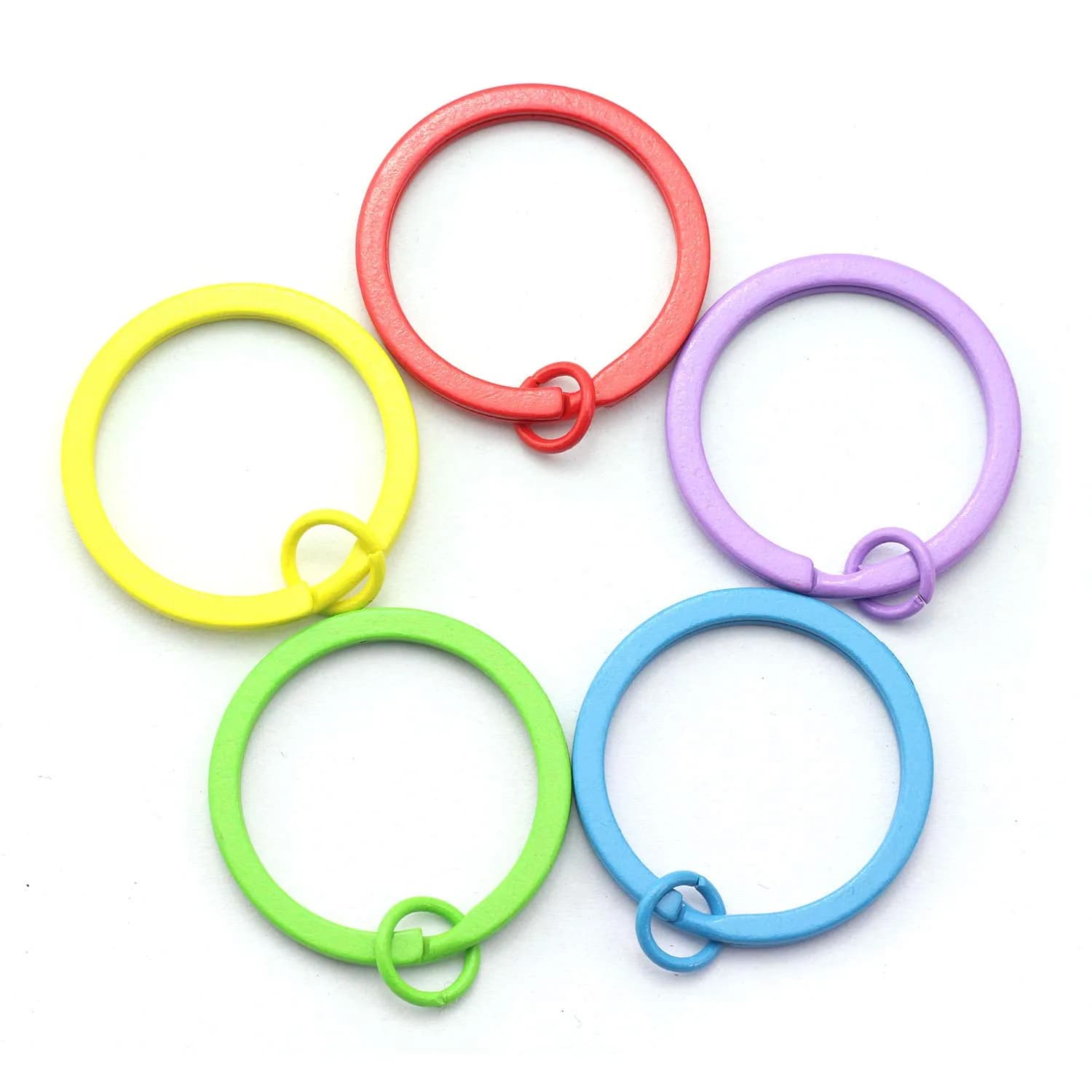 NX Garden 50PCS 30mm Colorful Flat Key Chain Ring Metal Split Keychain for Car & Home Keys Organization — A Color