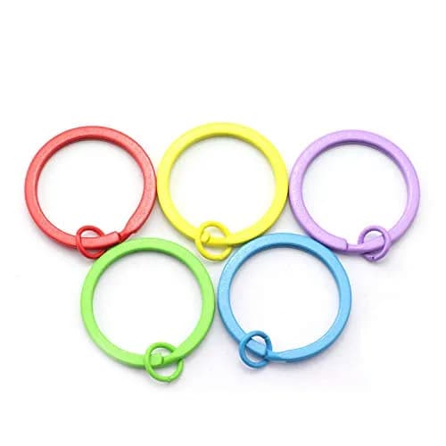 NX Garden 50PCS 30mm Colorful Flat Key Chain Ring Metal Split Keychain for Car & Home Keys Organization thumbnail 3