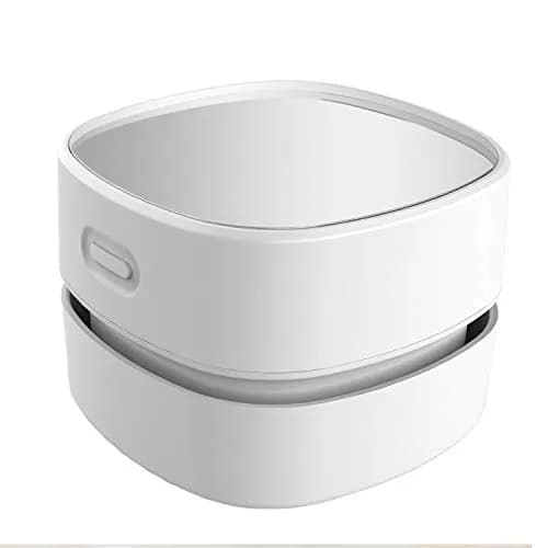 ODISTAR Mini Desktop Vacuum Cleaner White 200ml (6.76 Fl Oz) | Cordless & Portable for Desk Dust thumbnail 1