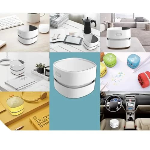 ODISTAR Mini Desktop Vacuum Cleaner White 200ml (6.76 Fl Oz) | Cordless & Portable for Desk Dust thumbnail 5