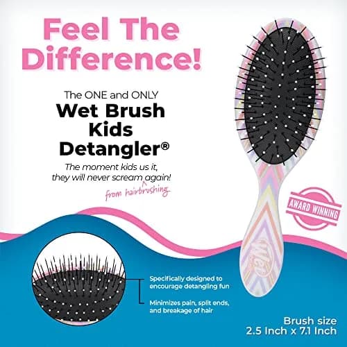 Wet Brush Kids Detangler Hair Brush - Chevron - Midi Detangling Brush with Ultra-Soft IntelliFlex Bristles for All Hair Types thumbnail 2