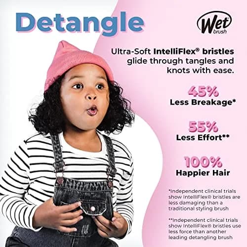 Wet Brush Kids Detangler Hair Brush - Chevron - Midi Detangling Brush with Ultra-Soft IntelliFlex Bristles for All Hair Types thumbnail 3