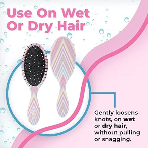 Wet Brush Kids Detangler Hair Brush - Chevron - Midi Detangling Brush with Ultra-Soft IntelliFlex Bristles for All Hair Types thumbnail 4