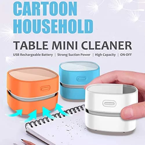 ODISTAR Mini Desktop Vacuum Cleaner Orange Charging | 200ml Capacity, 1000Pa Suction, 4-Hour Battery thumbnail 5