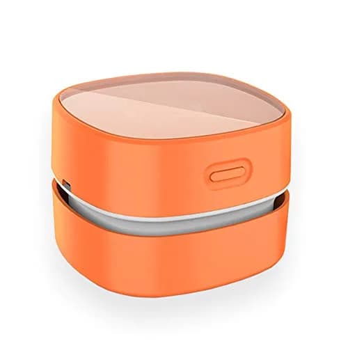 ODISTAR Mini Desktop Vacuum Cleaner Orange Charging | 200ml Capacity, 1000Pa Suction, 4-Hour Battery thumbnail 1