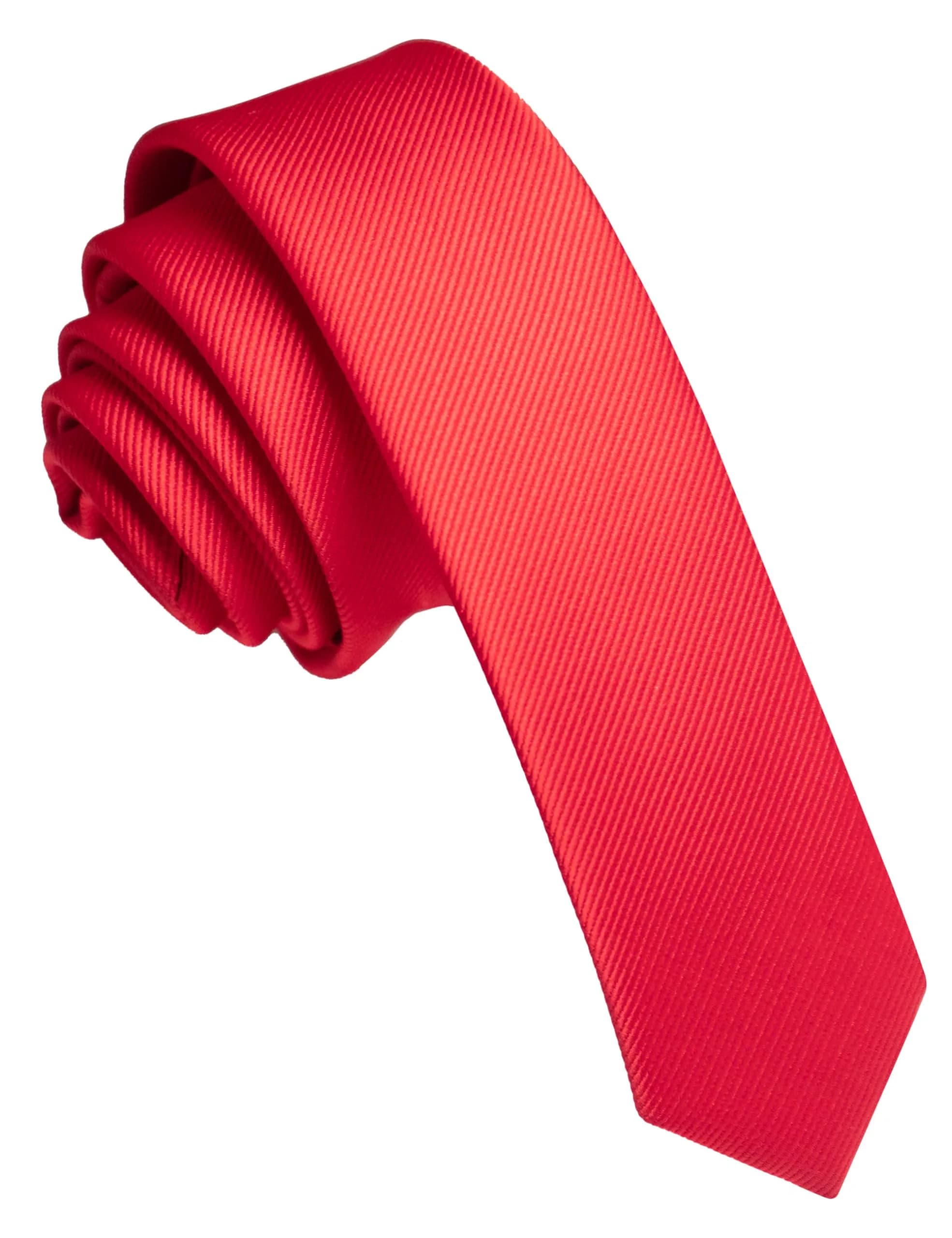 JEMYGINS Red Silk Skinny Tie 4cm (1.58") | Business & Party Slim Necktie - main product image
