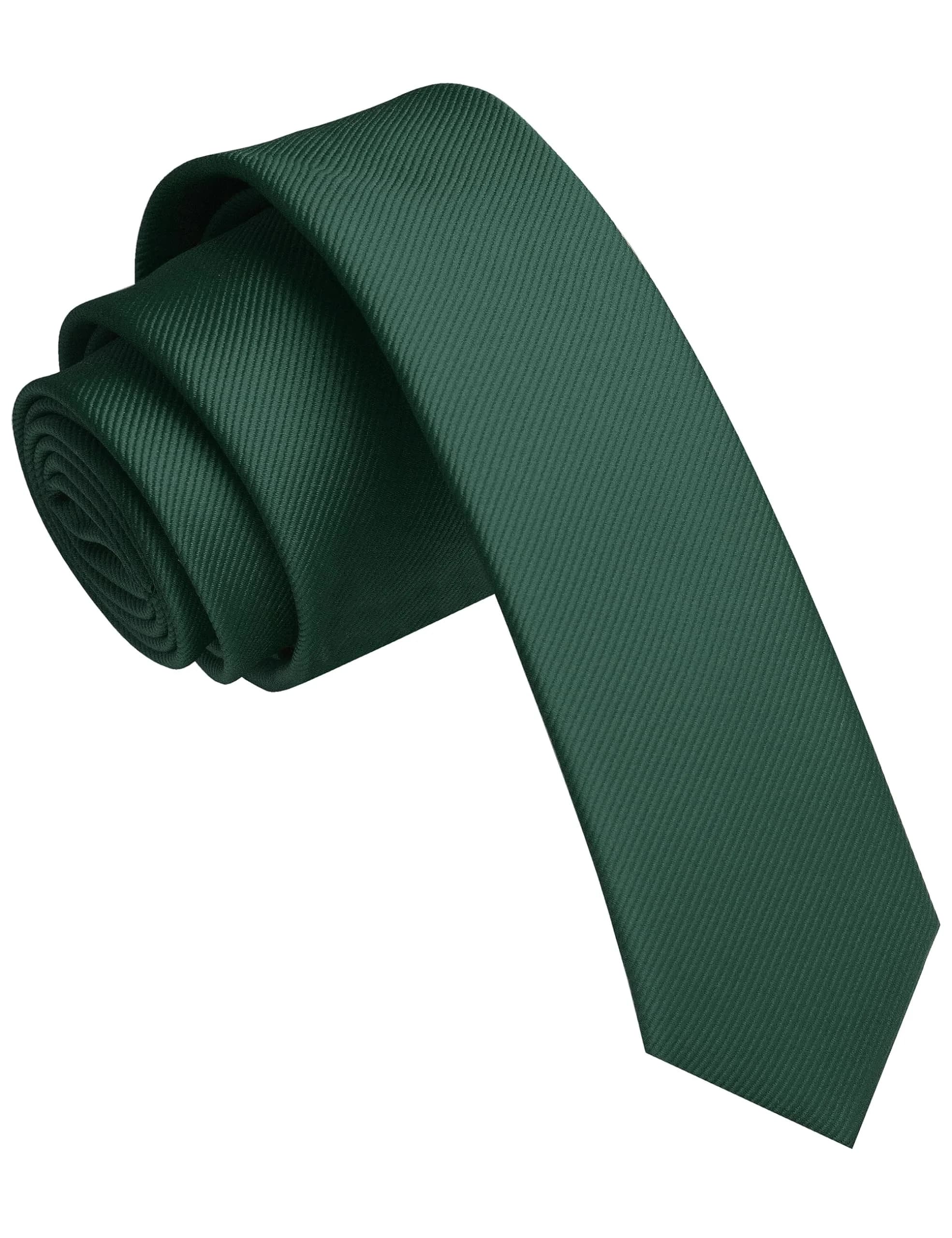JEMYGINS Dark Green Silk Skinny Tie 4cm (1.58") | Woven for Business & Parties - main product image