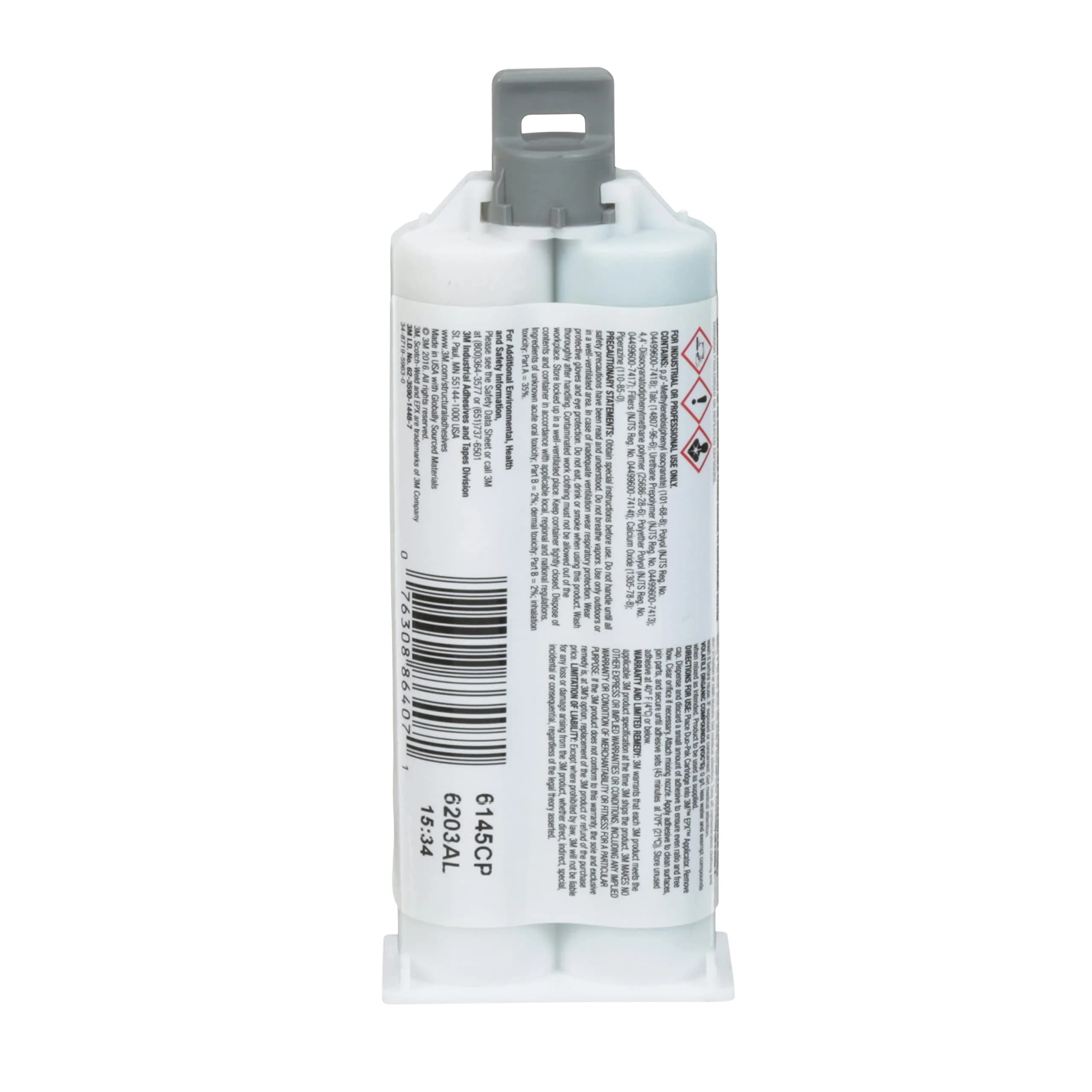 3M Scotch-Weld Multi-Material Composite Urethane Adhesive DP6310NS, Green 48.5ml (1.6 Fl Oz) | Non-Sag Two-Part Urethane for Industrial Bonding - view 2