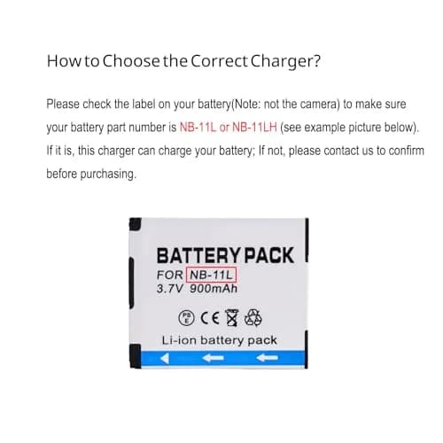 Rainy King NB-11L Battery Charger for Canon PowerShot ELPH 110 HS, 130 HS, 340 HS, 350 HS, A2300, SX400 is, A2400 is, A2500, A3500 is, A4000 is, IXS 240 HS, IXUS 285 HS | Travel Model, LCD Indicator, CE Certified thumbnail 2