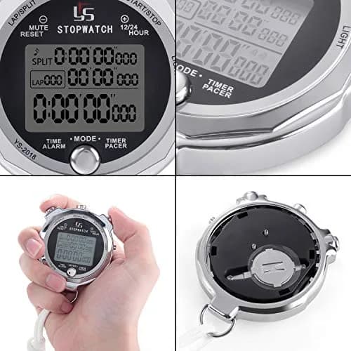 LAOPAO Metal Stopwatch 200 Lap Memory 1/1000s Accuracy with Backlight | Mute Function & Stainless Steel Build thumbnail 4