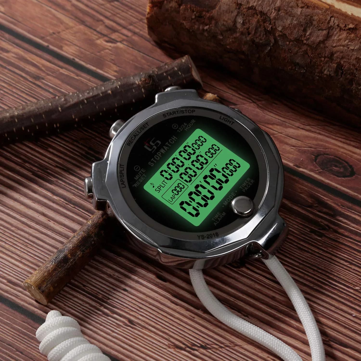 LAOPAO Metal Stopwatch Timer with Backlit & 100 Lap Memory | Large Display Digital Stop Watch for Coaches - view 6