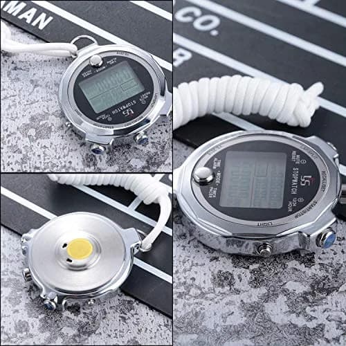 LAOPAO Metal Stopwatch Timer with Backlit & 100 Lap Memory | Large Display Digital Stop Watch for Coaches thumbnail 7