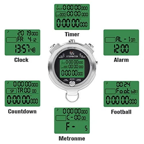 LAOPAO Metal Stopwatch 200 Lap Memory 1/1000s Accuracy with Backlight | Mute Function & Stainless Steel Build thumbnail 2