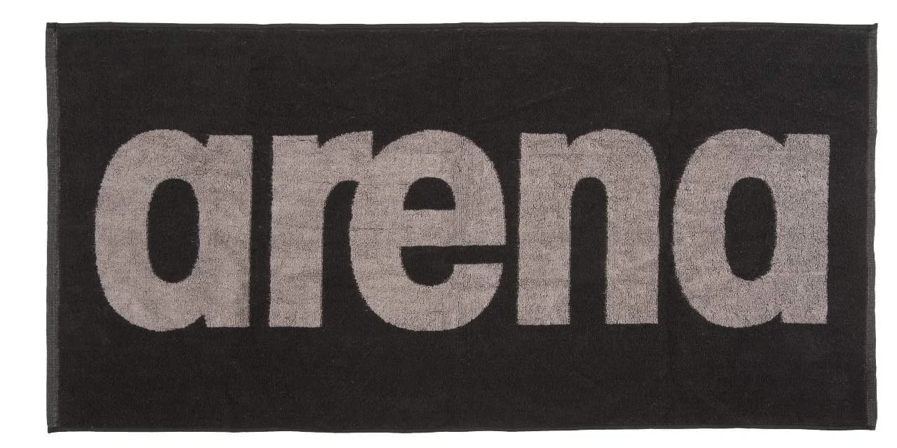 ARENA Gym Soft Towel, Black/Grey | 400g Terry Cotton, Large & Soft for Gym & Deck Use — Black/Grey