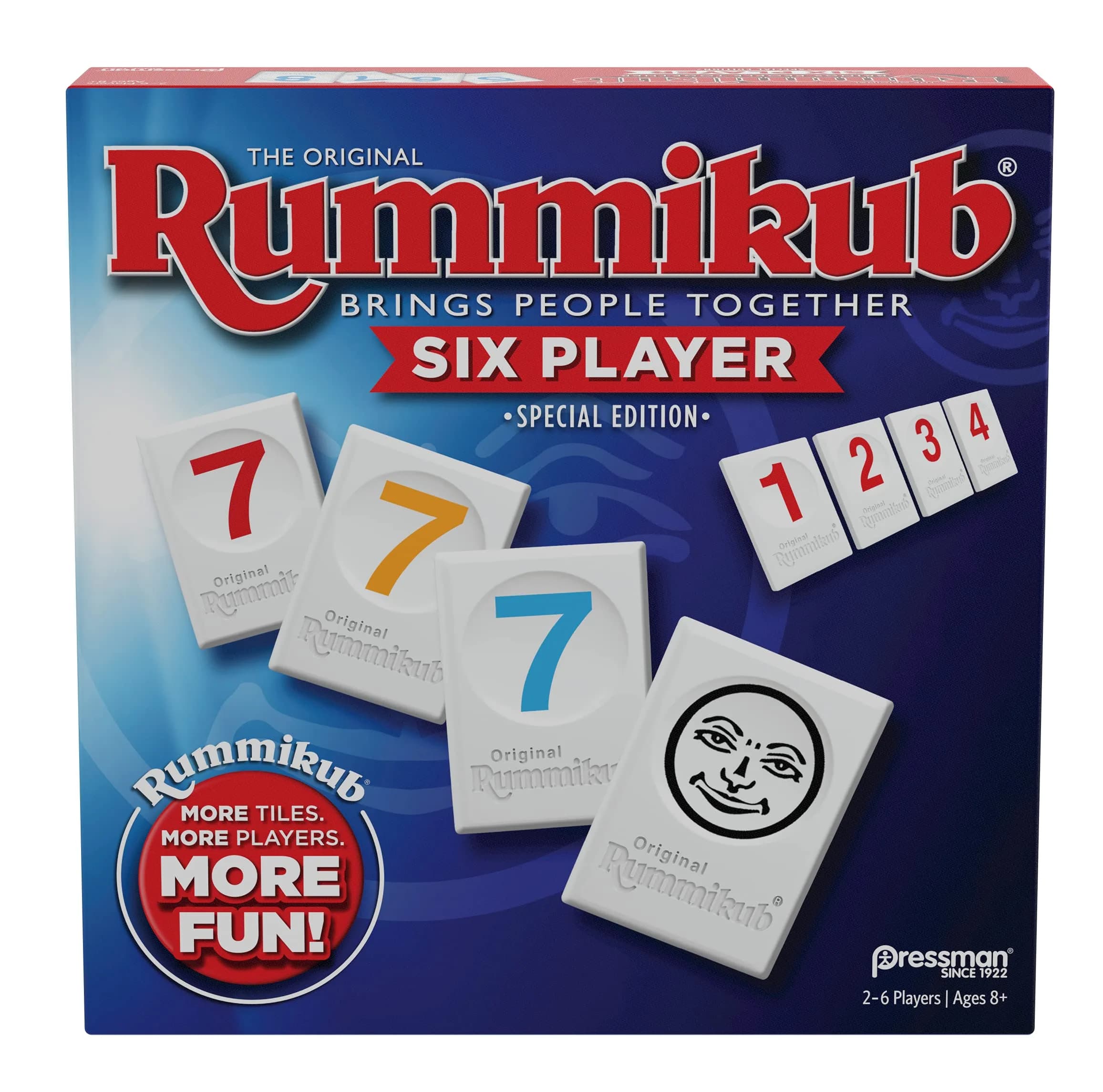 Pressman Rummikub Six Player Edition | Classic Tile Game for 2-6 Players, Ages 8+