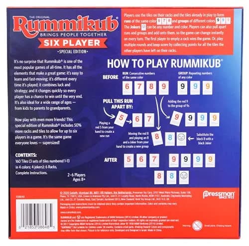 Pressman Rummikub Six Player Edition | Classic Tile Game for 2-6 Players, Ages 8+ thumbnail 7