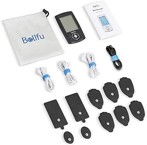 Belifu Dual Channel TENS EMS Unit 24 Modes Muscle Stimulator for Pain Relief Therapy with 10 Pads thumbnail 8