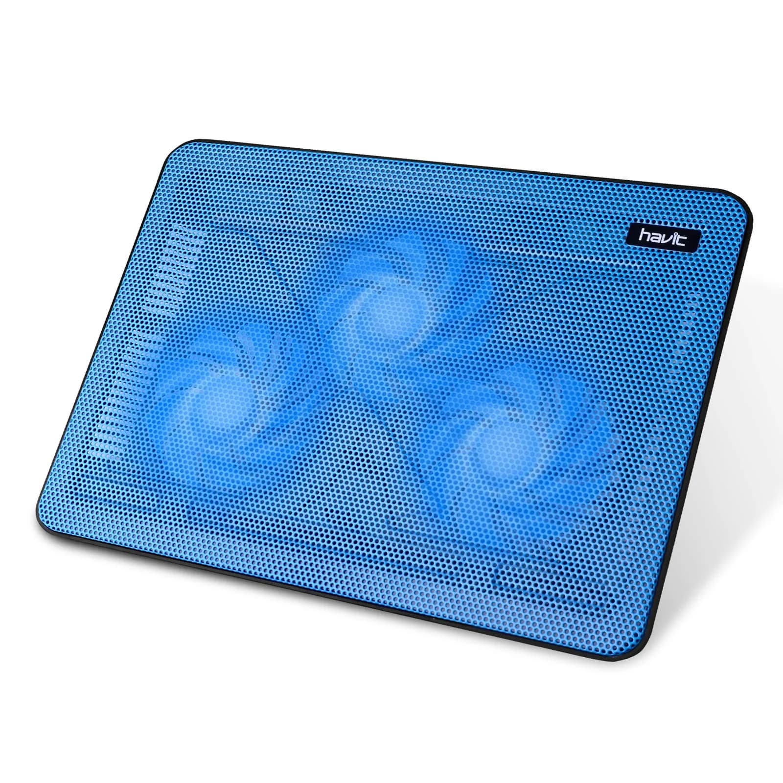 havit HV-F2056 Laptop Cooling Pad for 15.6-17 Inch Laptops, Blue | 3 Quiet USB-Powered Fans, 2 Height Settings - main product image