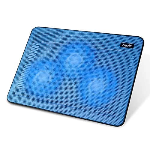 havit HV-F2056 Laptop Cooling Pad for 15.6-17 Inch Laptops, Blue | 3 Quiet USB-Powered Fans, 2 Height Settings thumbnail 1