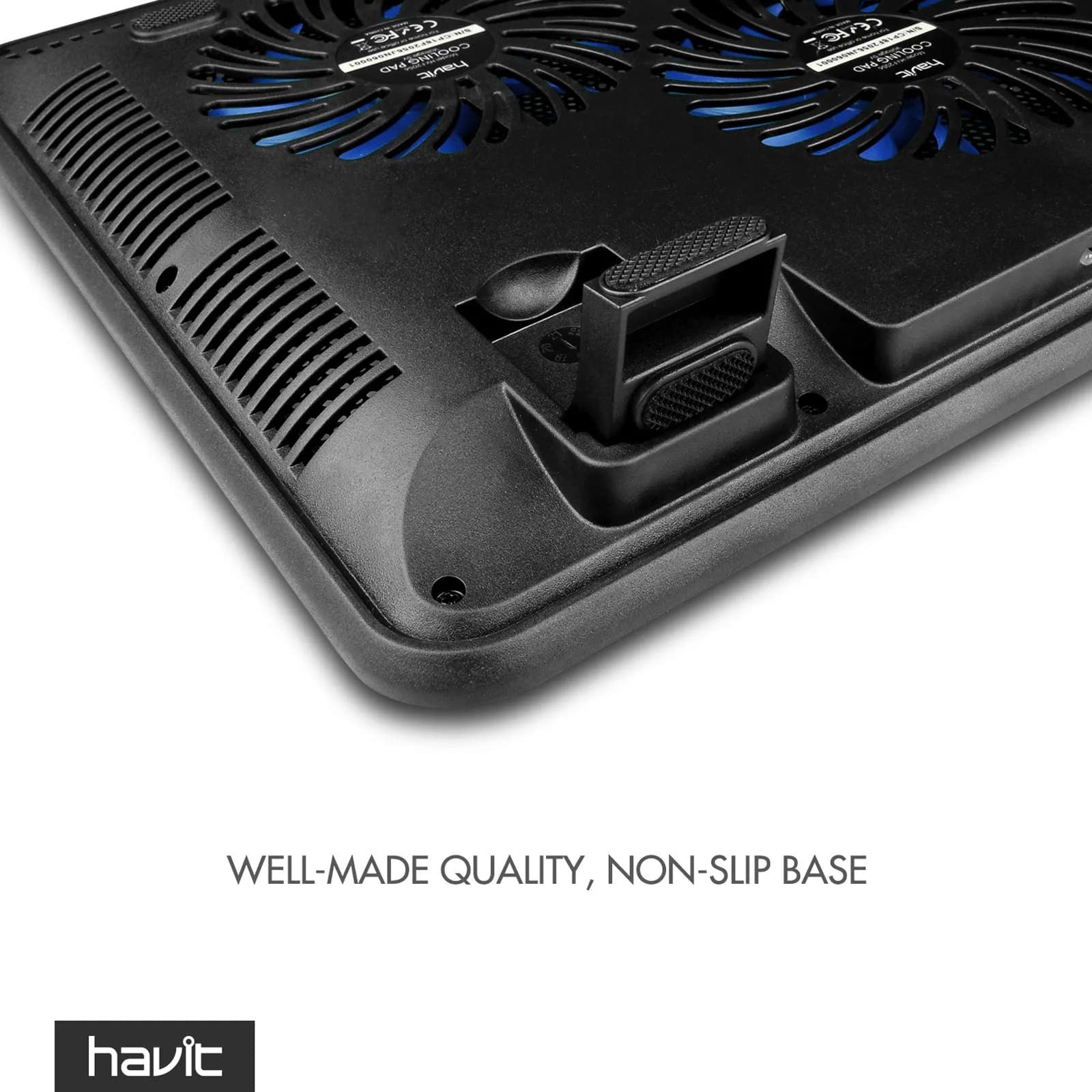havit HV-F2056 Laptop Cooling Pad for 15.6-17 Inch Laptops, Blue | 3 Quiet USB-Powered Fans, 2 Height Settings - view 8