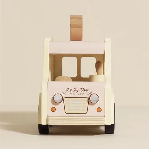 Le Toy Van Dolly Ice Cream Van Play Set for Doll Houses | Traditional Pink Wood, Ages 3+ thumbnail 5