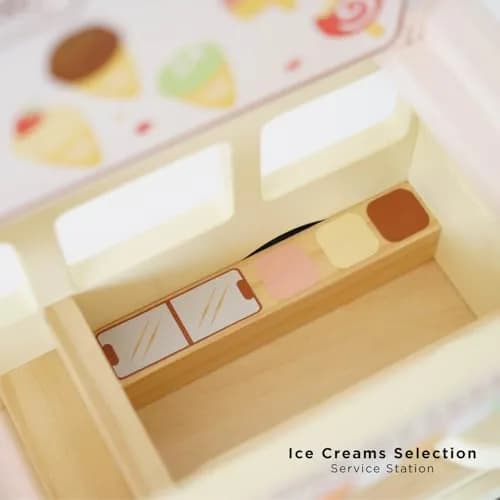 Le Toy Van Dolly Ice Cream Van Play Set for Doll Houses | Traditional Pink Wood, Ages 3+ thumbnail 6