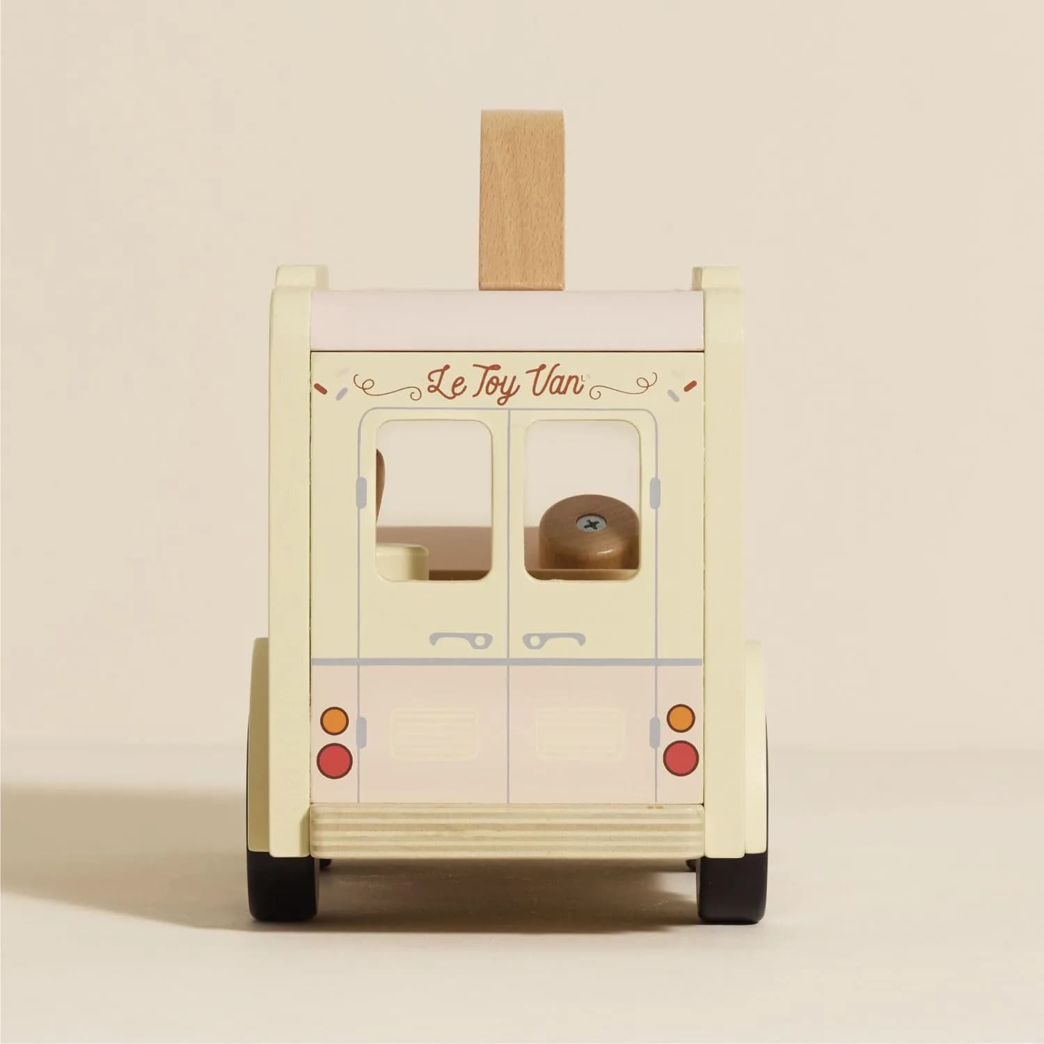 Le Toy Van Dolly Ice Cream Van Play Set for Doll Houses | Traditional Pink Wood, Ages 3+ - view 7