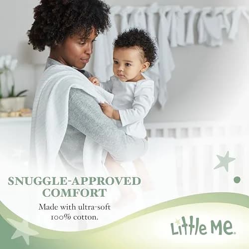 Little Me Baby Boys' 2-Piece Cotton Tiny Dinos Footie & Cap Set Newborn | Soft, Comfortable & Easy Diaper Change thumbnail 5