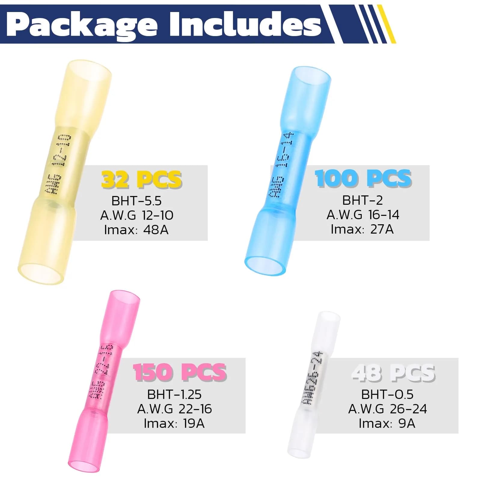 haisstronica Heat Shrink Butt Connectors Kit 330PCS | Marine Grade Waterproof Electrical Crimp Wire Connectors - view 6