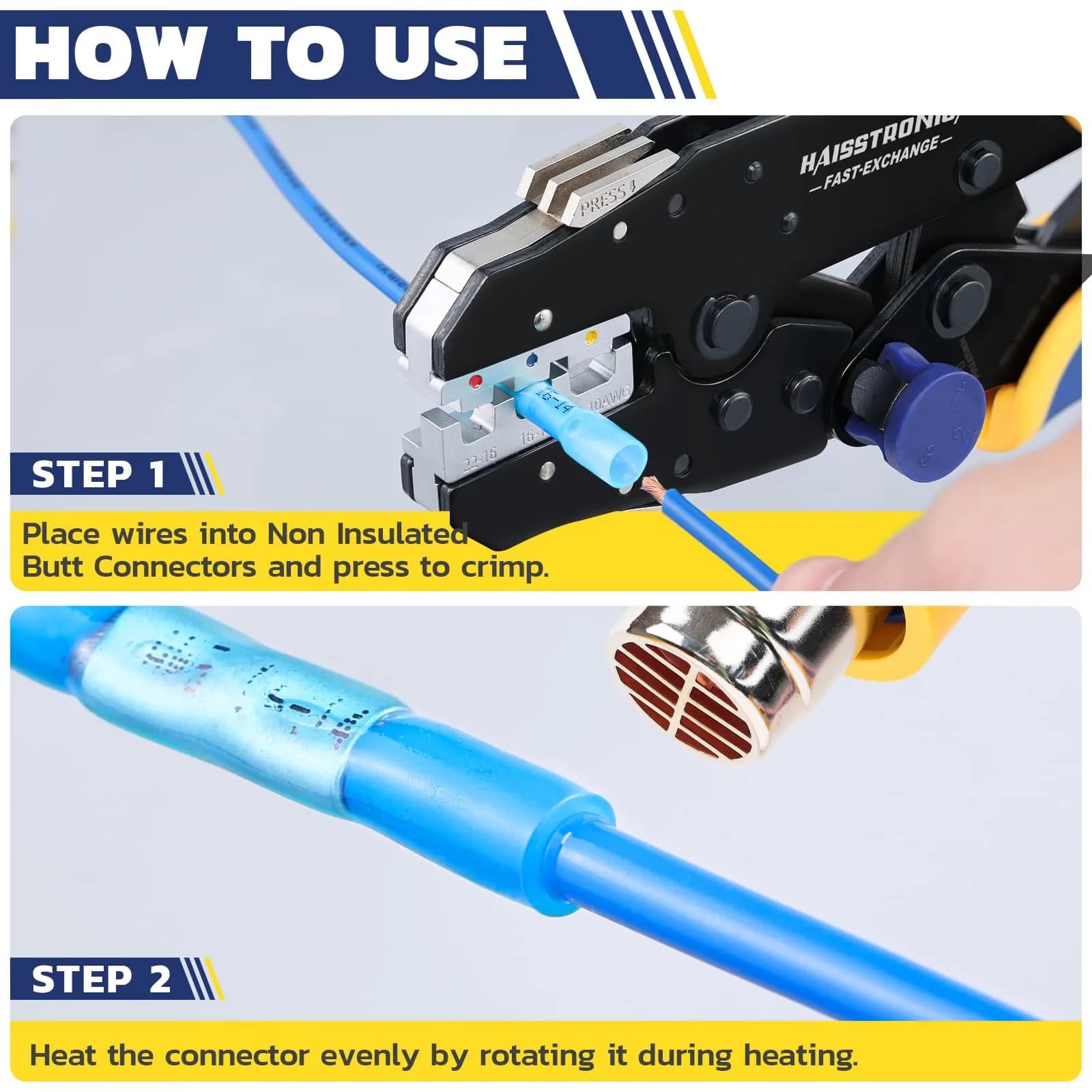 haisstronica Heat Shrink Butt Connectors Kit 330PCS | Marine Grade Waterproof Electrical Crimp Wire Connectors - view 3