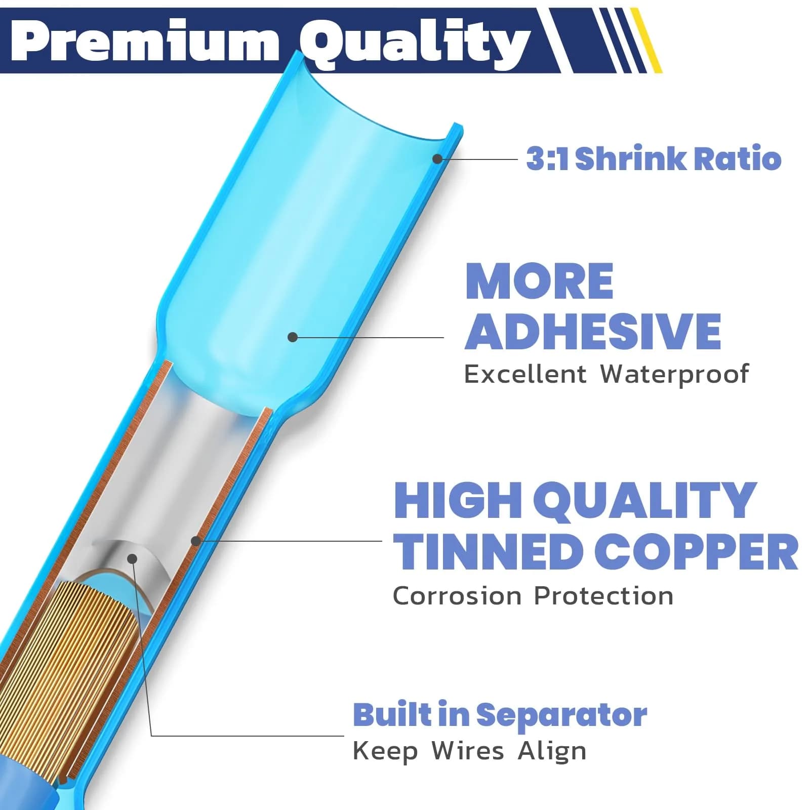 haisstronica Heat Shrink Butt Connectors Kit 330PCS | Marine Grade Waterproof Electrical Crimp Wire Connectors - view 4