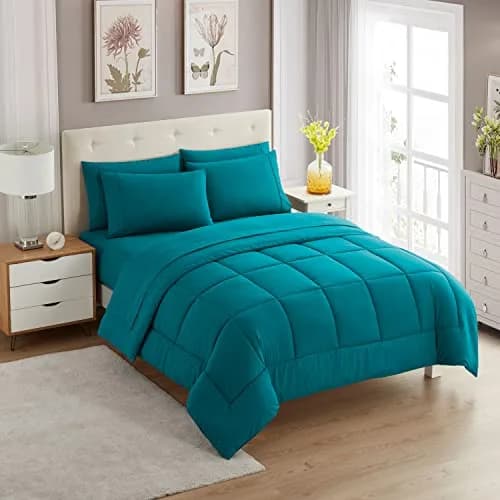 Sweet Home Collection King Size Comforter Set with Sheets | All-Season Breathable Microfiber (70-120 chars) thumbnail 1