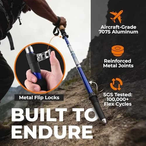 TREKOLOGY Trek-Z Hiking Trekking Poles 115–135 cm | Lightweight Aluminum Support for Men & Women thumbnail 3
