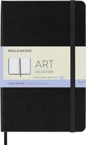 Moleskine Art Sketchbook Hard Cover Medium 11.9 cm x 18.2 cm (4.5" x 7") Plain Black 88 Pages | Acid-Free Paper for Artists thumbnail 1