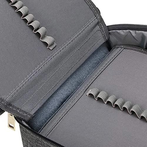 BTSKY High Capacity Zipper Pens Pencil Case- Multi-Functional Stationery Pencil Pouch 72 Slots Grey | Portable & Lightweight for Art & School thumbnail 4