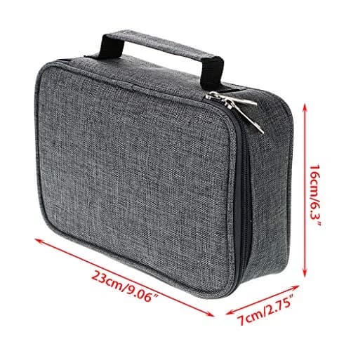 BTSKY High Capacity Zipper Pens Pencil Case- Multi-Functional Stationery Pencil Pouch 72 Slots Grey | Portable & Lightweight for Art & School thumbnail 5