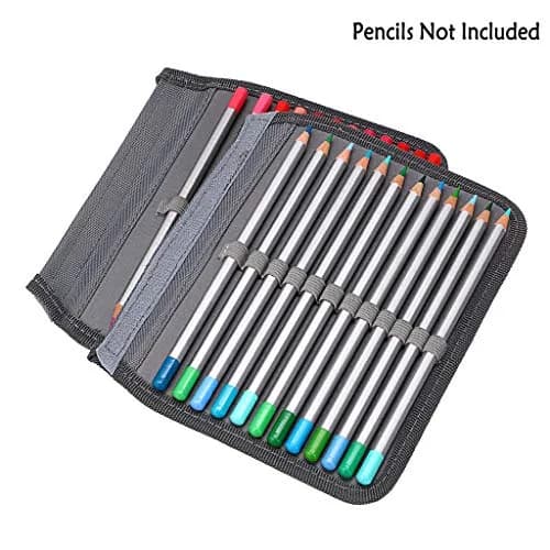 BTSKY High Capacity Zipper Pens Pencil Case- Multi-Functional Stationery Pencil Pouch 72 Slots Grey | Portable & Lightweight for Art & School thumbnail 7