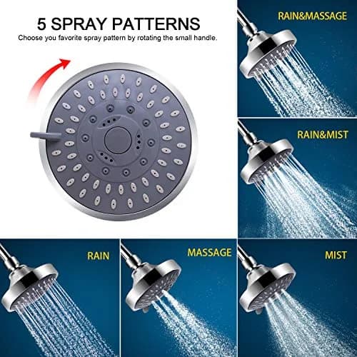 FEELSO Fixed Shower Head with 15-Stage Filter 1.8 GPM Chrome | Purifies Water for Healthier Showers thumbnail 4