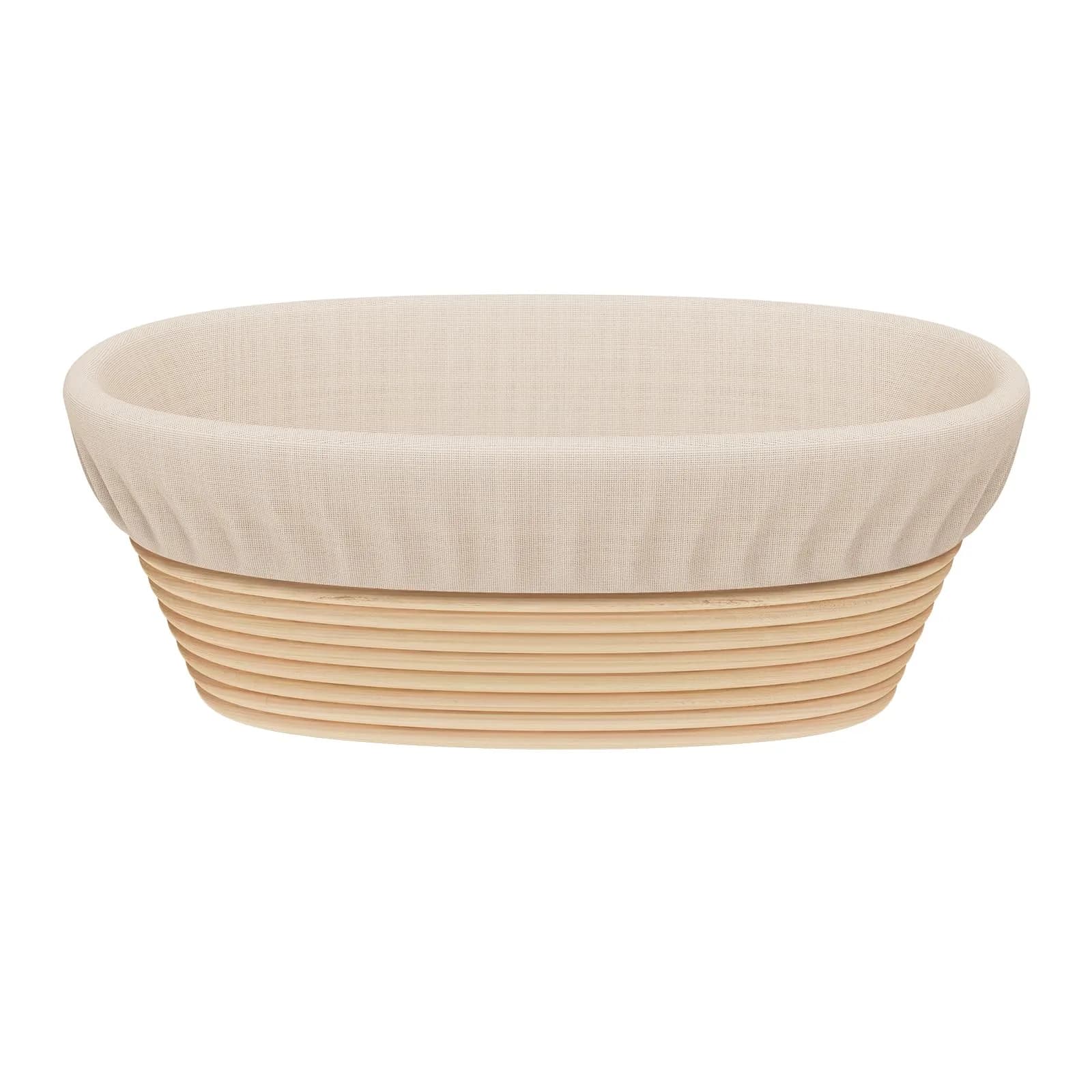 Sondiko Oval Banneton Bread Proofing Basket 24.5cm (9.6") with Liner | Handmade Rattan for Sourdough Bread - main product image