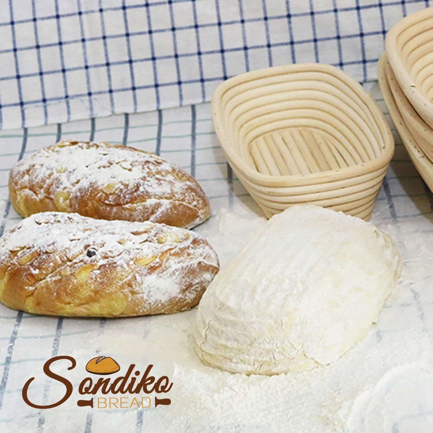 Sondiko Oval Banneton Bread Proofing Basket 24.5cm (9.6") with Liner | Handmade Rattan for Sourdough Bread - view 6