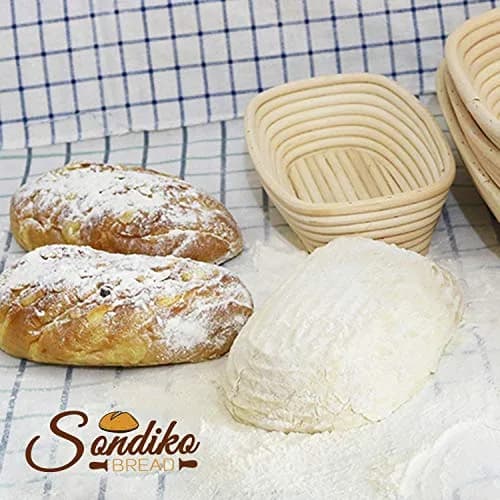 Sondiko Oval Banneton Bread Proofing Basket 24.5cm (9.6") with Liner | Handmade Rattan for Sourdough Bread thumbnail 6
