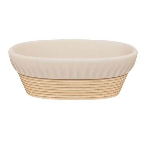 Sondiko Oval Banneton Bread Proofing Basket 24.5cm (9.6") with Liner | Handmade Rattan for Sourdough Bread thumbnail 1