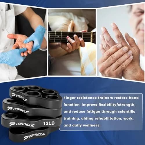 PORTHOLIC 4 Pack Hand Exerciser Grip Strengthener Set | 5-6 kg (6.6 lb) to 6 kg (13 lb) Resistance Bands thumbnail 6