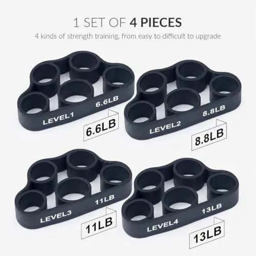 PORTHOLIC 4 Pack Hand Exerciser Grip Strengthener Set | 5-6 kg (6.6 lb) to 6 kg (13 lb) Resistance Bands thumbnail 7