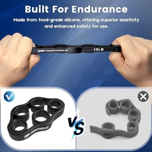 PORTHOLIC 4 Pack Hand Exerciser Grip Strengthener Set | 5-6 kg (6.6 lb) to 6 kg (13 lb) Resistance Bands thumbnail 2