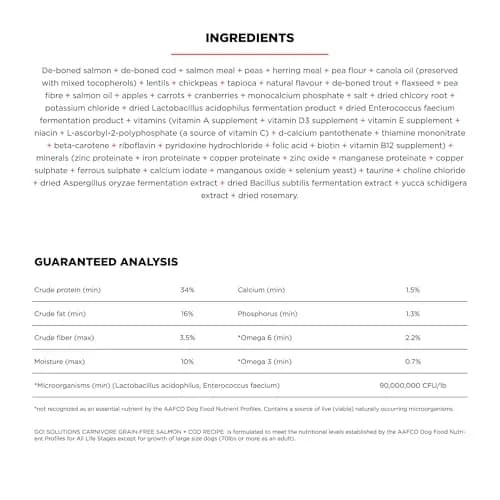 Go! Solutions Carnivore Salmon + Cod Grain-Free Dog Food 22 lb | High-Protein, Real Meat & Fish, Puppy to Senior thumbnail 2