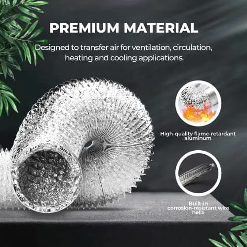 iPower 4 Inch 118 CFM Inline Duct Fan with Filter, 25ft Ducting & Speed Controller | Grow Tent Ventilation Kit thumbnail 9