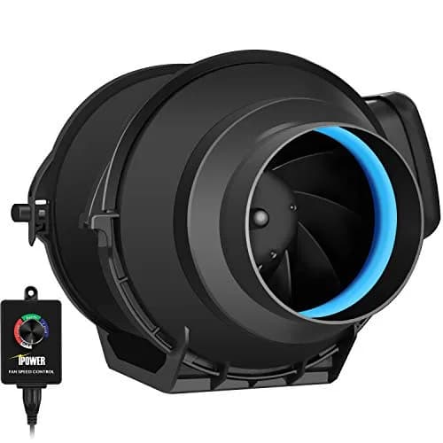 iPower 4 Inch 118 CFM Inline Duct Fan with Filter, 25ft Ducting & Speed Controller | Grow Tent Ventilation Kit thumbnail 2